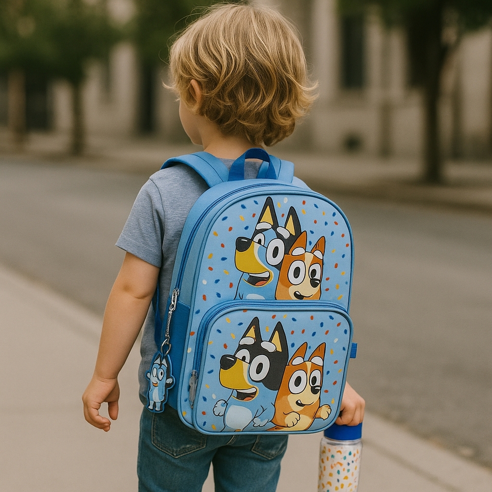 Bluey 4-Piece School Set – Backpack, Pencil Case, Water Bottle & Keychain